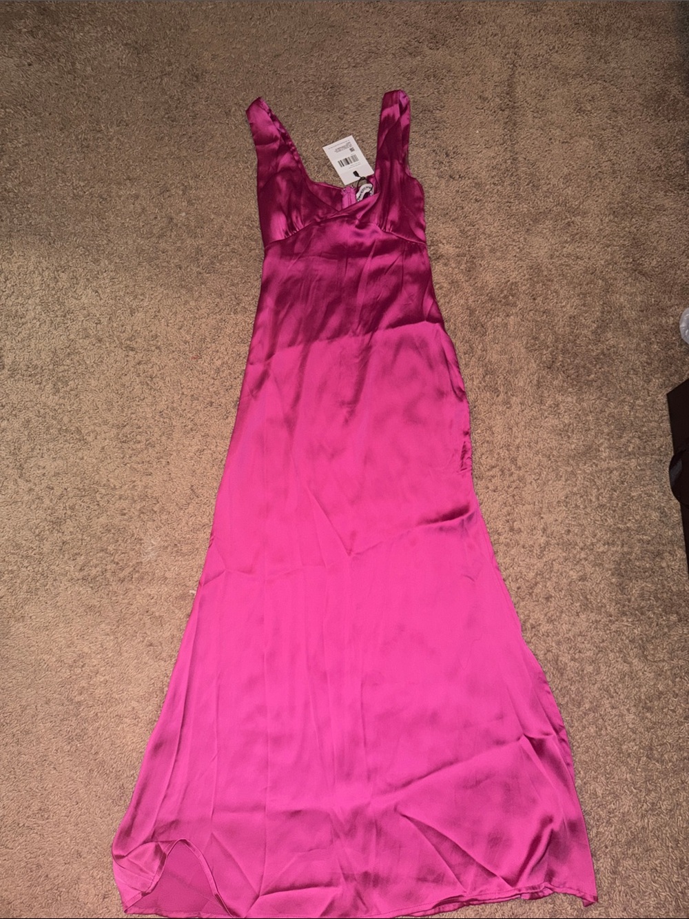 Princess Polly Magenta Satin Midi Slip Dress